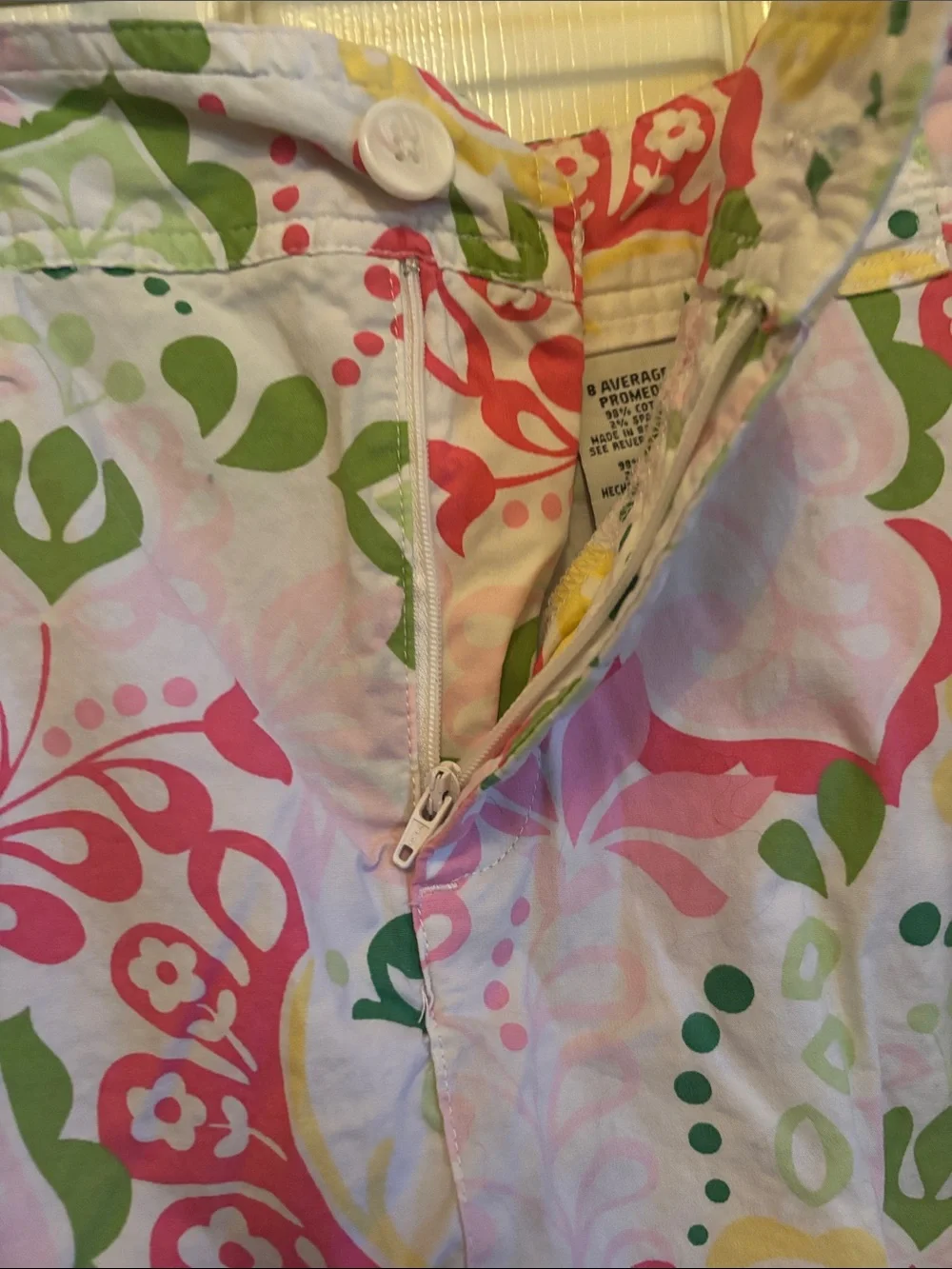 White Stag Stretch Printed A-Line Women's Skirt in Pink and Green